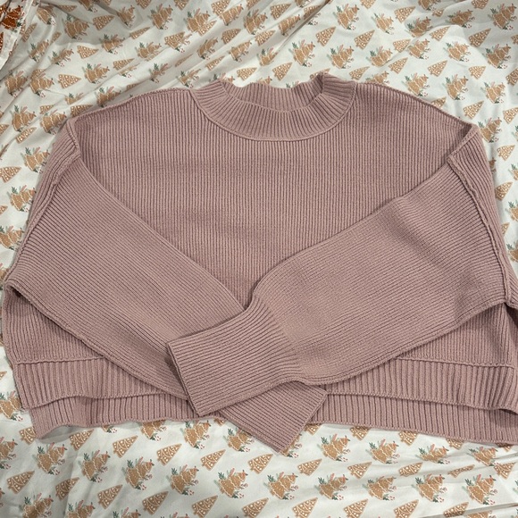 Free People Dusty Pink Crew Neck Sweater - Picture 1 of 5